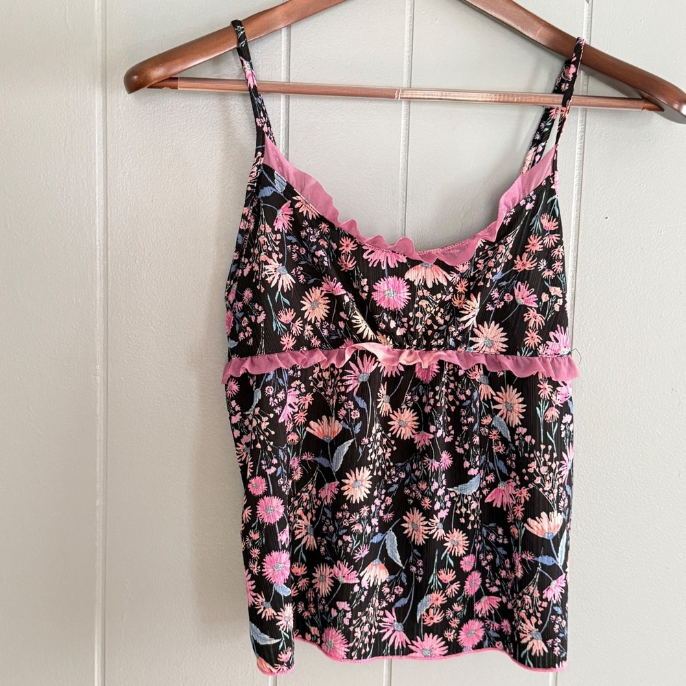 Secret Treasures Cami Top XS Floral Y2K Coquette Indie 2000s Babydoll Fairycore